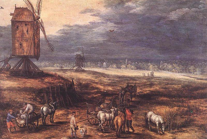 Jan Brueghel Landscape with Windmills